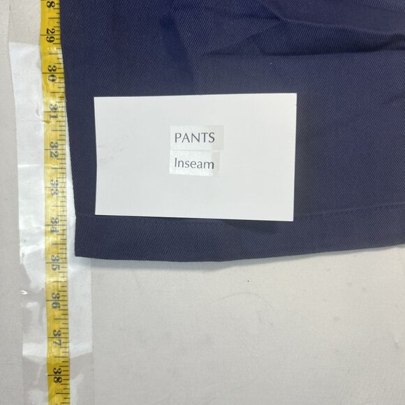 Womens Classic Fit Navy Cotton Pants Size 24T With Elastic Waist Pockets - Picture 7 of 13